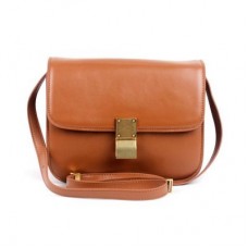 Celine Clasp Classic Box střední velikost kabelky meruňková Celine Clasp Classic Box střední velikost kabelky meruňková