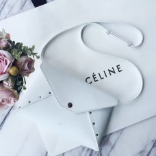 Celine White Biker Evening Clutch On Ramen