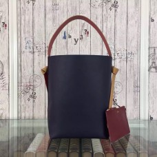 Celine Twisted Cabas Malá kabelka z telecí kůže v bordó/tmavě modré barvě