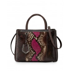 Fendi 2Jours Petite Python Tote Bag uhlově šedá/purpurová Fendi 2Jours Petite Python Tote Bag uhlově šedá/purpurová