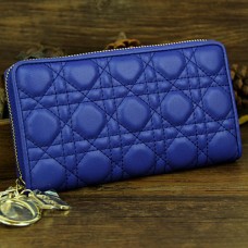 Peněženka Lady Dior Escapade z ovčí kůže, kožená, D0082 modrá