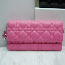 Peněženka Dior CD086 růžová z ovčí kůže