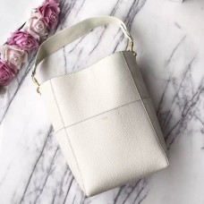 Celine Sandle Seau kabelka z bílé kůže s zrnitou texturou Celine Sandle Seau kabelka z bílé kůže s zrnitou texturou