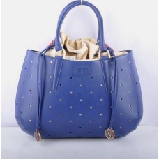 Fendi B Fab Blue kožená perforovaná kabelka velká s horním uchem Fendi B Fab Blue kožená perforovaná kabelka velká s horním uchem