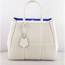 Fendi 2Jours White Saffiiano Leather Clinch Bolt Bag Fendi 2Jours White Saffiiano Leather Clinch Bolt Bag