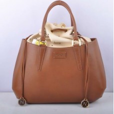 Velká kožená kabelka Fendi B Fab Earth Yellow s horním uchem