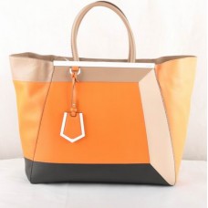 Kožená taška Fendi 2Jours Orange Ferrari