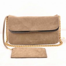 Celine Gourmette Suede kožená taška přes rameno Khaki 3078 Celine Gourmette Suede kožená taška přes rameno Khaki 3078
