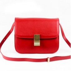 Celine Spona Classic Box Střední Kabelka Červená Celine Spona Classic Box Střední Kabelka Červená