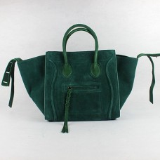 Celine tmavě zelené semišové kabelky Boston