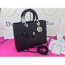 Replika Dior Lady Default pravá kožená černá kabelka