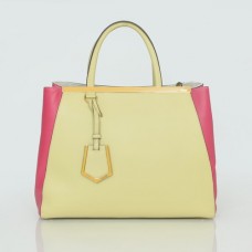Kabelka Fendi 2Jours Original Leather v žluté/růžové barvě Kabelka Fendi 2Jours Original Leather v žluté/růžové barvě