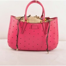 Fendi B Fab Peach Ferrari kožená perforovaná kabelka velká s horním uchem