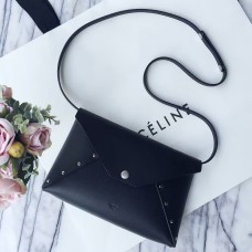 Celine černá motorkářská večerní psaníčka na popruhu Celine černá motorkářská večerní psaníčka na popruhu