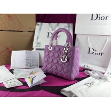Replika Dior Lady Default pravá kožená fialová kabelka