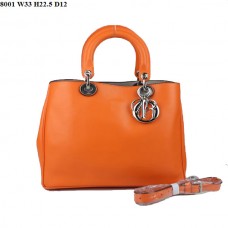 Dior Diorissimo malá kabelka z oranžové kůže Nappa (stříbrné kování) 8001 Dior Diorissimo malá kabelka z oranžové kůže Nappa (stříbrné kování) 8001