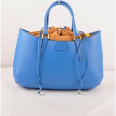 Velká kožená kabelka Fendi B Fab Blue Ferrari s horním uchem