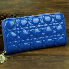 Dlouhá kožená peněženka Dior Patent Leather 030 modrá Dlouhá kožená peněženka Dior Patent Leather 030 modrá