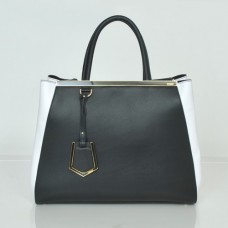 Kabelka Fendi 2Jours Original Leather v černé/bílé barvě Kabelka Fendi 2Jours Original Leather v černé/bílé barvě