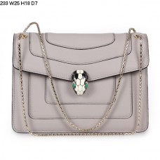 Bvlgari Serpenti telecí kůže GM ramenní taška šedá 233 Bvlgari Serpenti telecí kůže GM ramenní taška šedá 233
