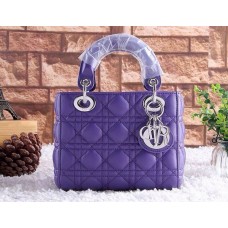 Replika Dior Lady Totes z jehněčí kůže fialová taška