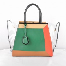 Průhledná zelená PVC taška Fendi 2Jours