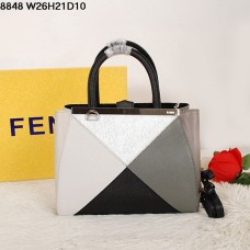 Fendi 2Jours Vícebarevná černá kožená kabelka Ferrari 8848 Fendi 2Jours Vícebarevná černá kožená kabelka Ferrari 8848