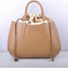 Velká kožená kabelka Fendi B Fab Apricot Deerskin s horním uchem