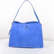 Celine EDGE semišová kožená kabelka modrá 309 Celine EDGE semišová kožená kabelka modrá 309