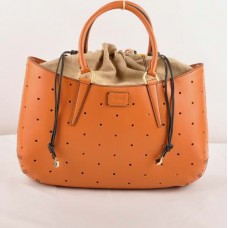 Fendi B Fab Orange Ferrari kožená perforovaná kabelka velká s horním uchem