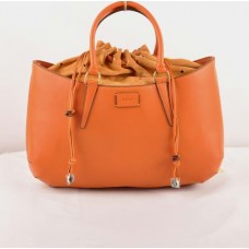 Velká kožená kabelka Fendi B Fab Orange Ferrari s horním uchem