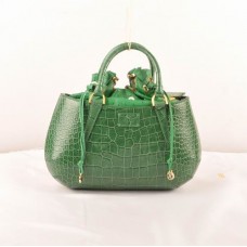 Středně velká kabelka Fendi B Fab Green Crocodile Veins s horním uchem