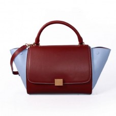 Velká kožená kabelka Celine Trapeze, červená, ledově modrá Velká kožená kabelka Celine Trapeze, červená, ledově modrá