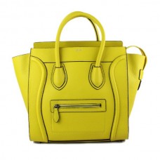 Velká kabelka Celine Luggage Tote v neonově žluté barvě
