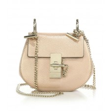 Kožená metalická crossbody kabelka Chloe Drew Nano zlatá