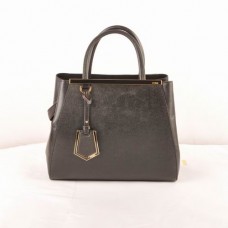 Fendi 2jours černá kožená malá kabelka s křížovými žilkami