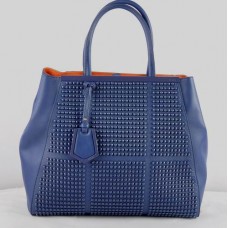 Kožená kabelka Fendi 2Jours Blue Saffiiano Kožená kabelka Fendi 2Jours Blue Saffiiano