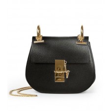 Kožená crossbody kabelka Chloe Drew Nano černá
