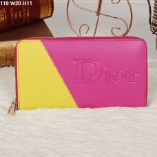 Peněženka Christian Dior Multicolor Broskvová/Žlutá na zip 118 Peněženka Christian Dior Multicolor Broskvová/Žlutá na zip 118
