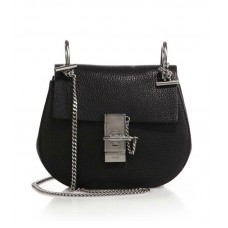 Kožená mini crossbody kabelka Chloe Drew černá