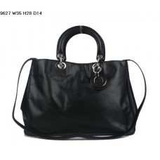 Kabelka Dior Diorissimo z černé kůže Nappa (stříbrné kování) 9627