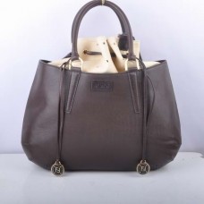 Velká kožená kabelka Fendi B Fab Coffee s horním uchem