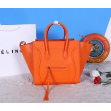 Celine Boston Orange Square Telecí Kůže Kabelky Celine Boston Orange Square Telecí Kůže Kabelky