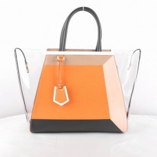 Průhledná oranžová PVC taška Fendi 2Jours