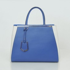 Kabelka Fendi 2Jours Original Leather v modré/bílé barvě Kabelka Fendi 2Jours Original Leather v modré/bílé barvě