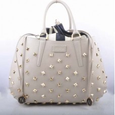 Fendi B Fab bílá kožená taška se zlatými drahokamy a velkou rukojetí nahoře Fendi B Fab bílá kožená taška se zlatými drahokamy a velkou rukojetí nahoře