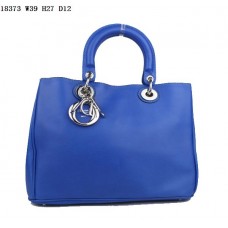 Dior Diorissimo Jumbo taška Sapphire Blue Nappa Leather (stříbrný hardware) 18373 Dior Diorissimo Jumbo taška Sapphire Blue Nappa Leather (stříbrný hardware) 18373