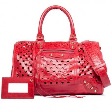Balenciaga Maxi Twiggy M Polka Dot Red