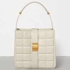 Taška Bottega Veneta Marie s polstrováním v bílém papírovém lýtku Taška Bottega Veneta Marie s polstrováním v bílém papírovém lýtku