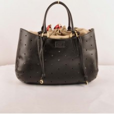 Fendi B Fab Černá Ferrari Kožená Perforovaná Kabelka Velká Kabelka s Horním Rukávem Fendi B Fab Černá Ferrari Kožená Perforovaná Kabelka Velká Kabelka s Horním Rukávem